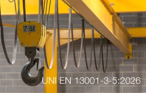 UNI EN 13001-3-5:2026 / Stati limite e verifica dell'idoneità di ganci fucinati e di fusione